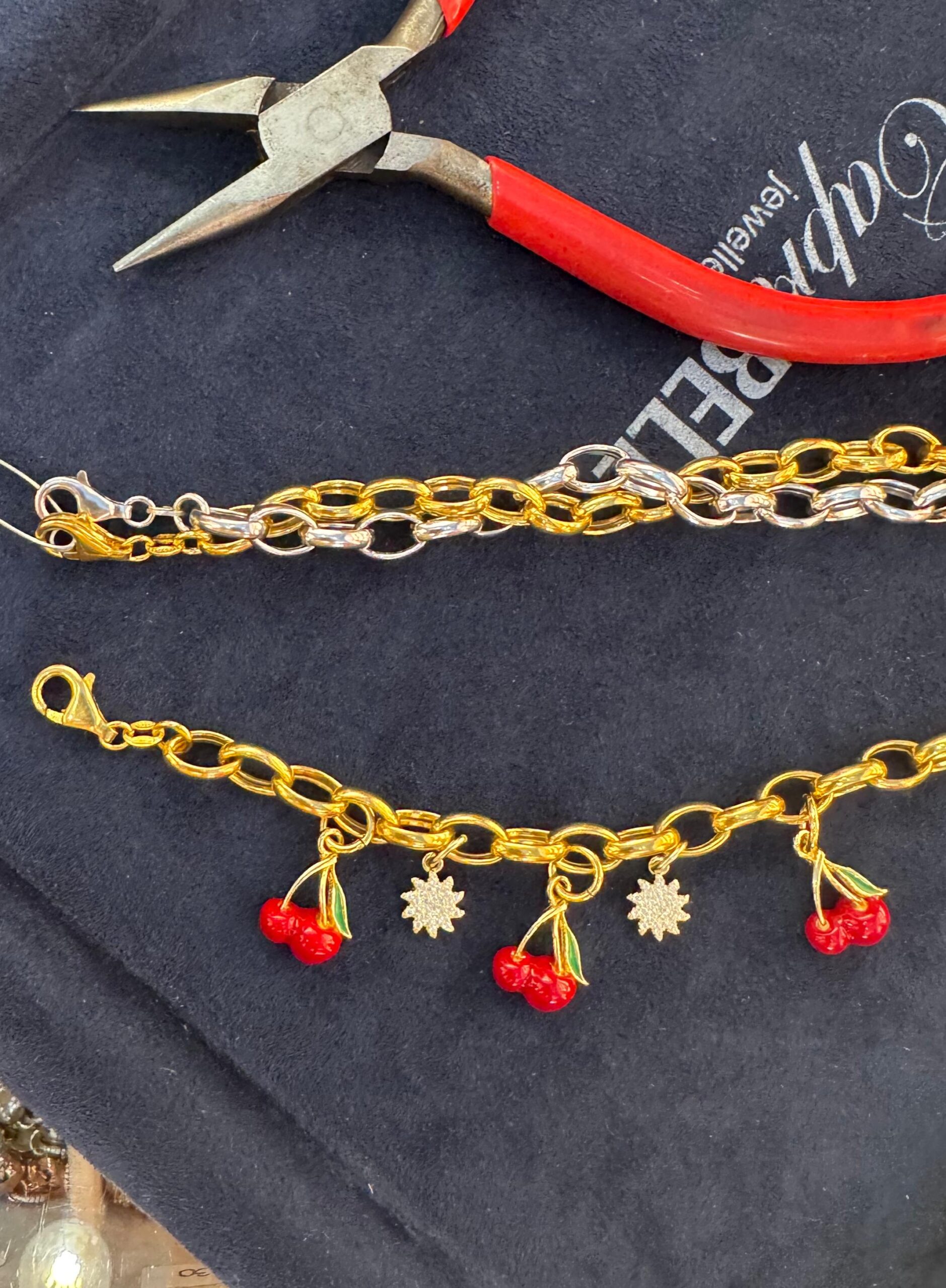 Bracciale in Argento con pendenti Ciliegia