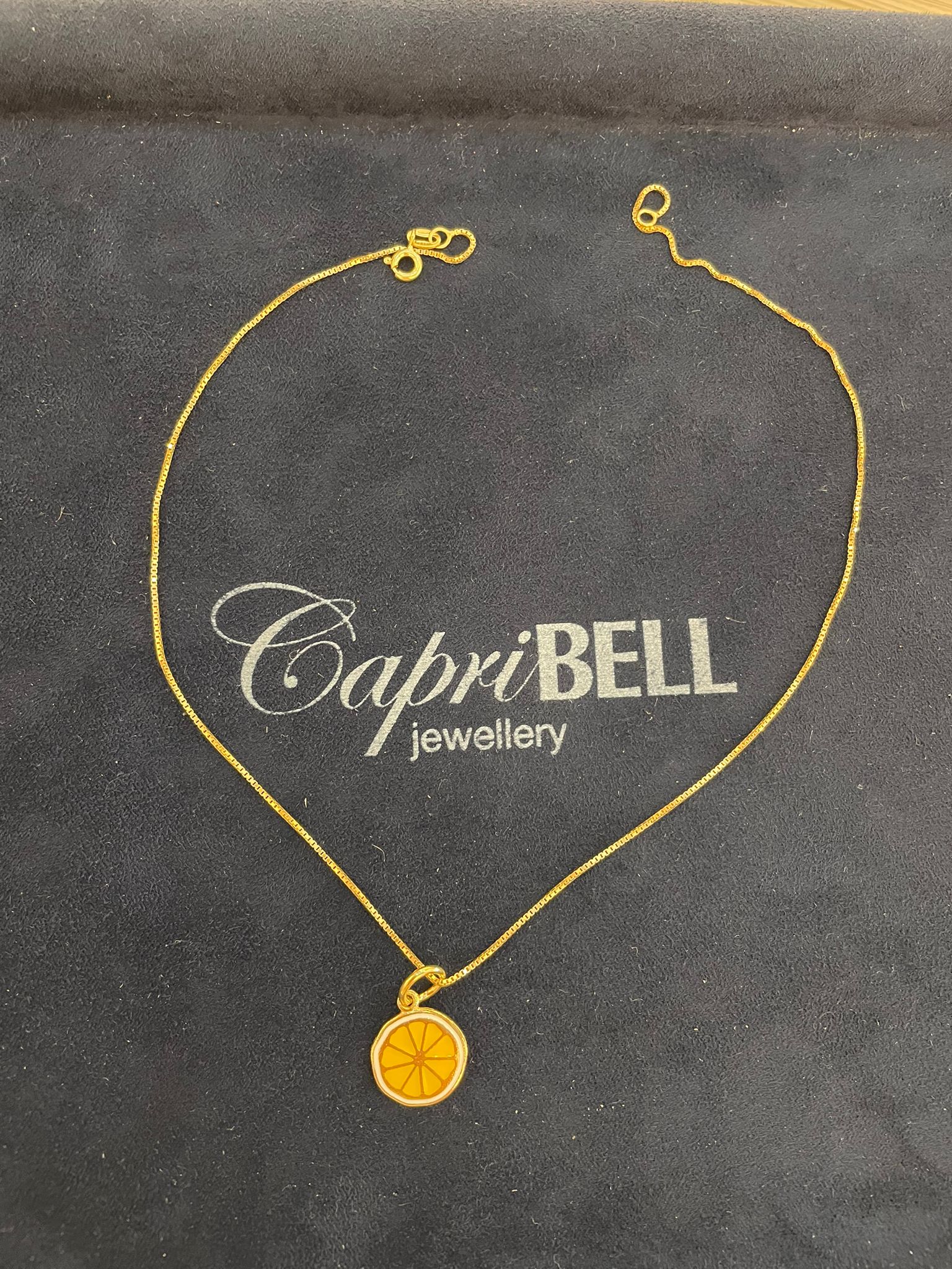 Collana veneziana in Argento con Pendente fetta di limone