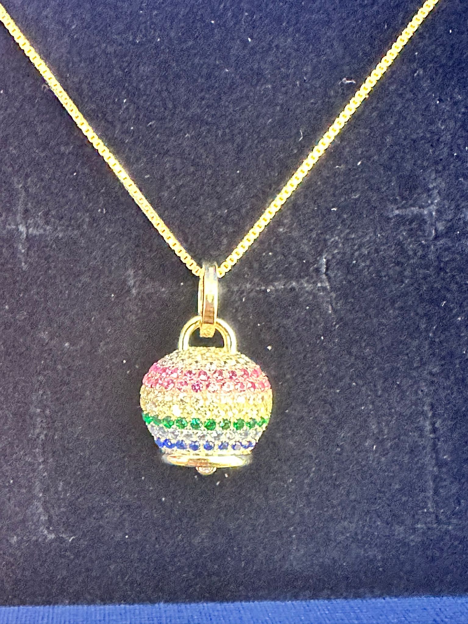 Pendente Campanaccio in Argento multicolor