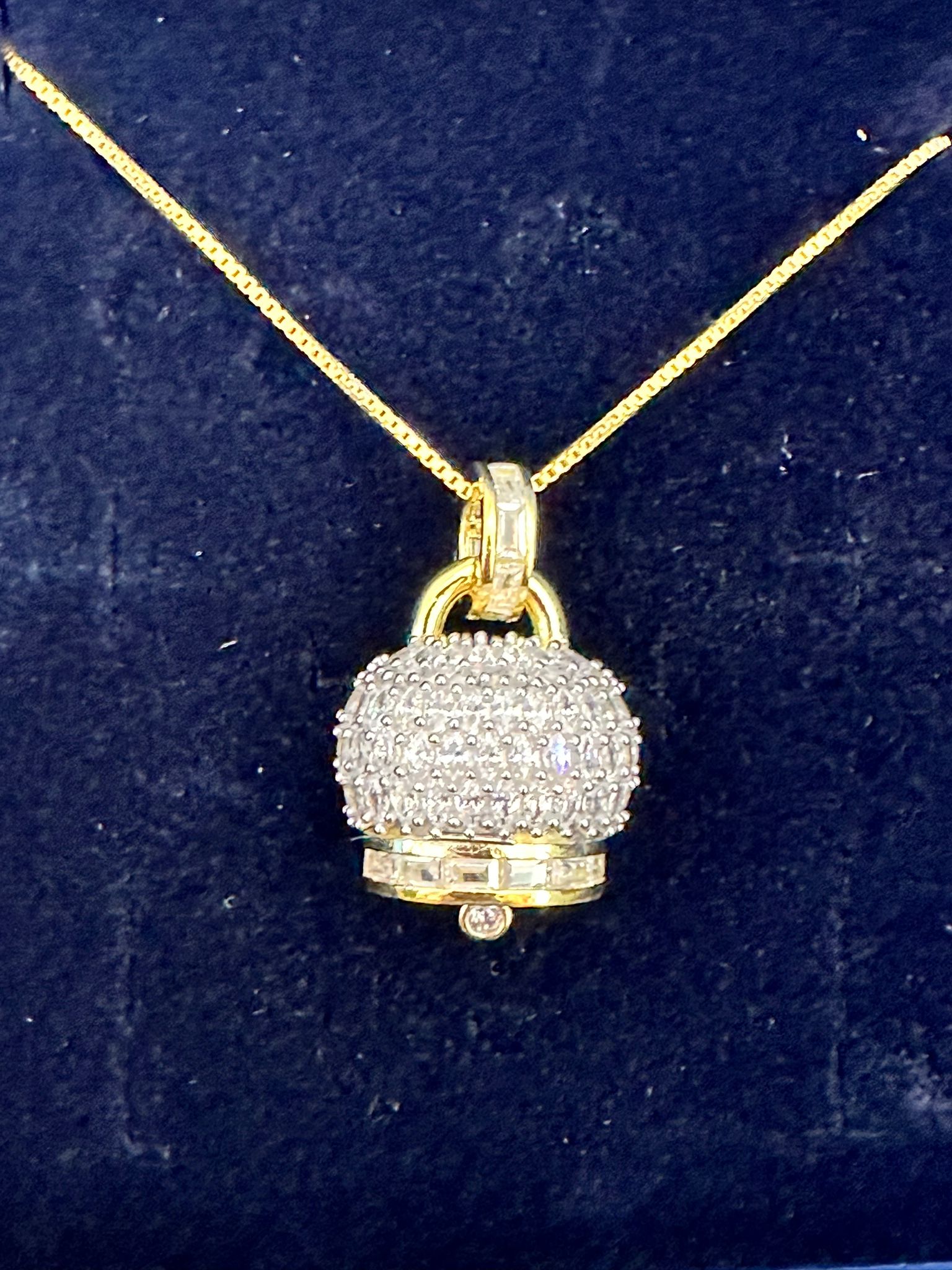 Pendente Campanella Grande in Argento con zirconi