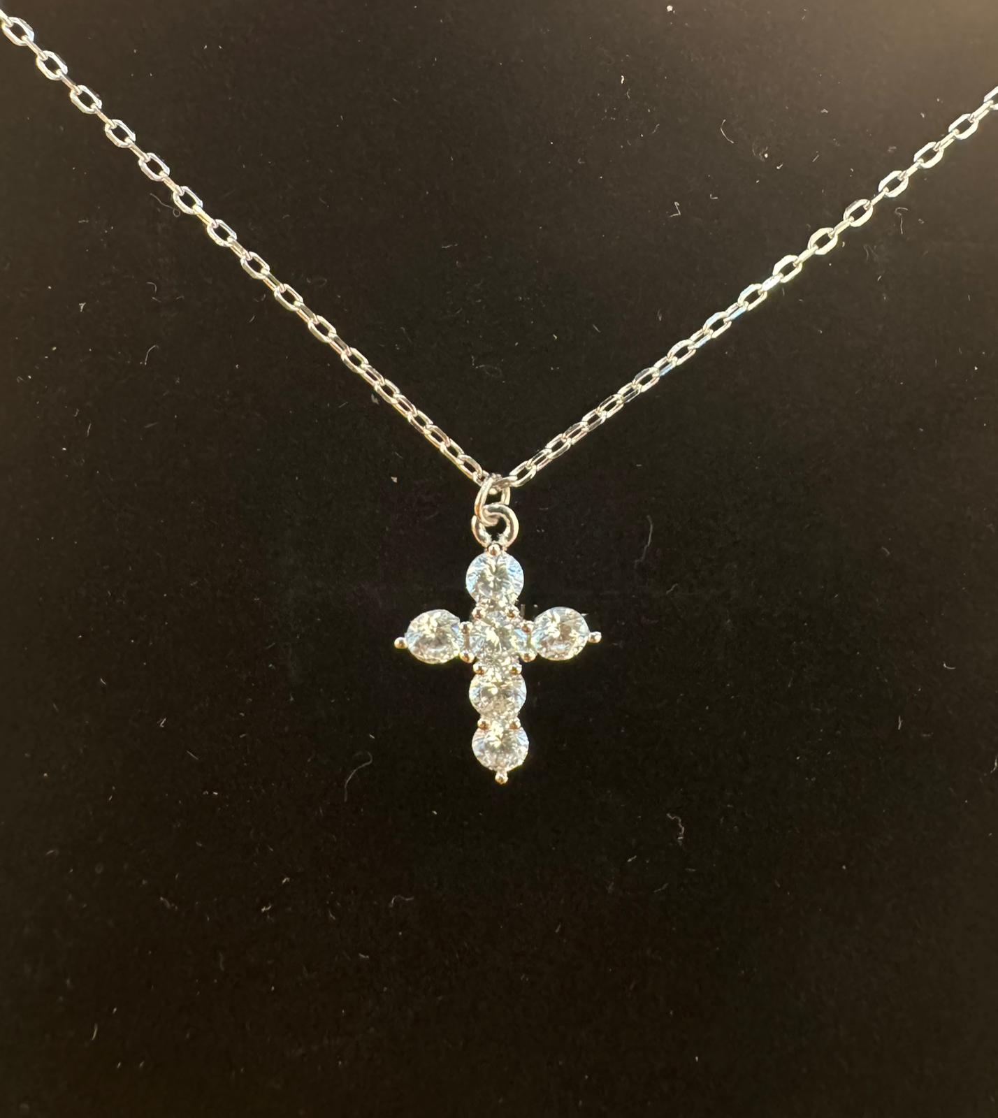 Collana in Argento con croce zirconata