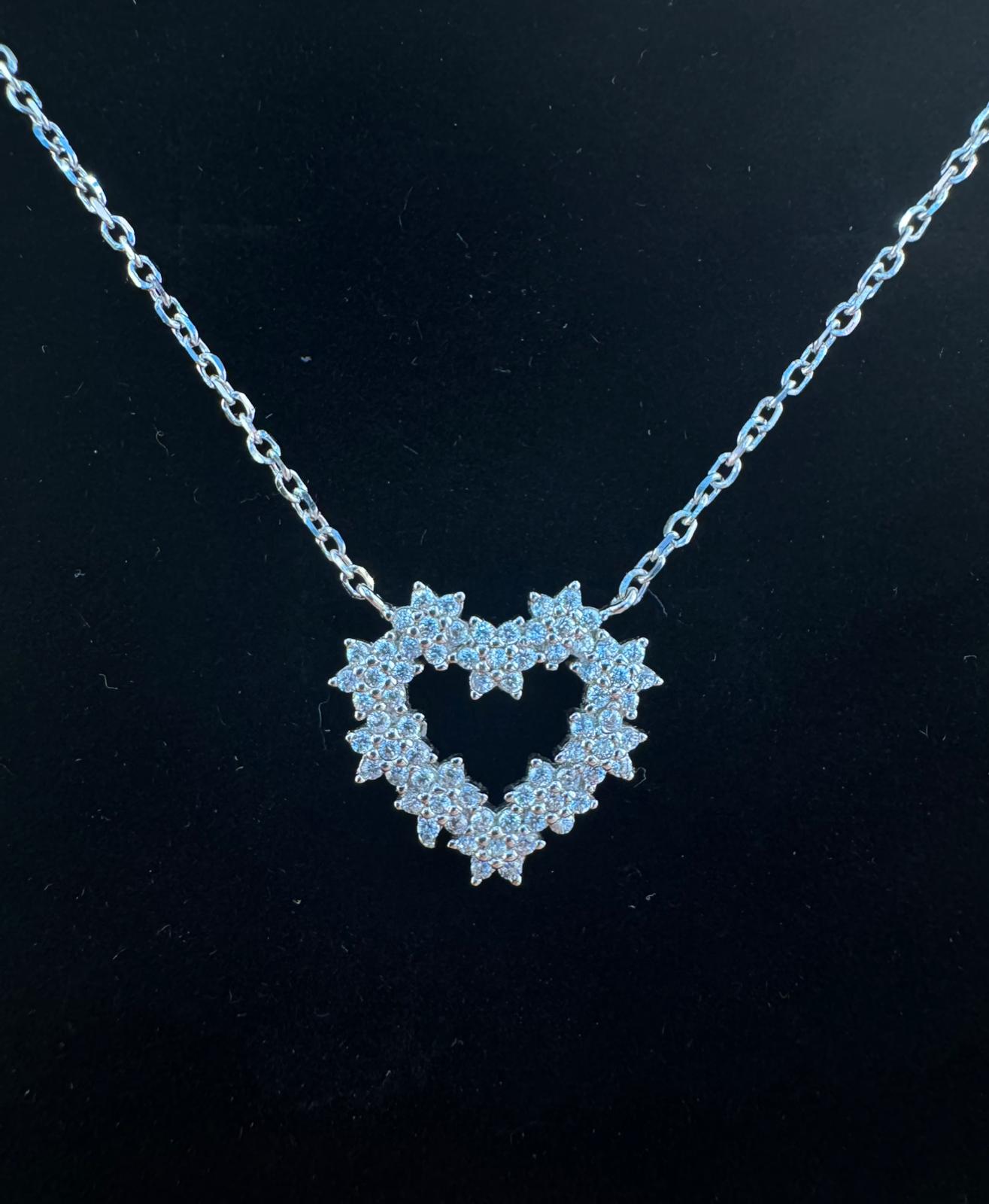 Collana in Argento con cuore zirconato